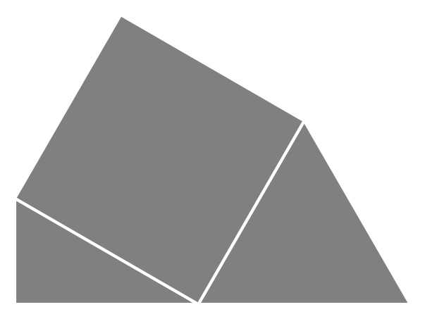 Heesch's square, equilateral triangle, 30-60-90 triangle